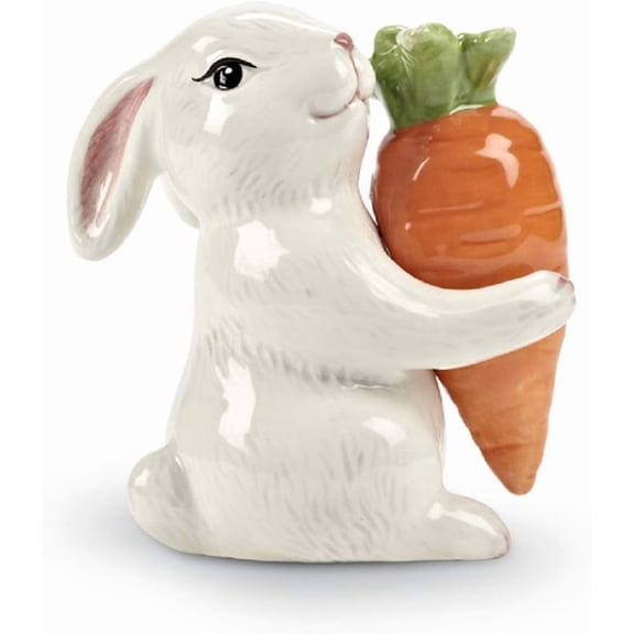 Bunny and Carrot Salt and Pepper Shaker, 2 Piece Set (3.5" H)