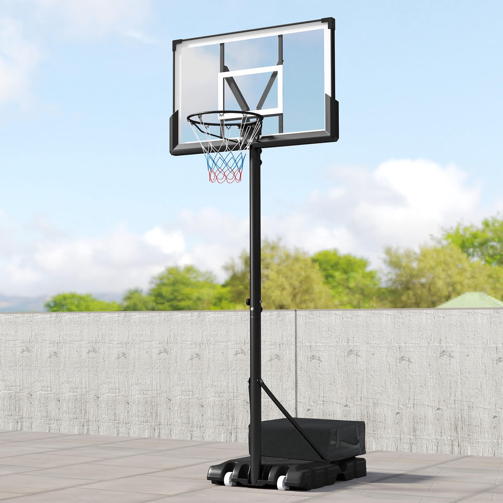 Infans Basketball Hoop Outdoor System w/ 45 Inch Shatterproof PC Backboard Wheels