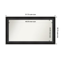 Amanti Art Custom Framed Wall and Bathroom Mirror (28.75 x 51.75 in.), Grand Black Frame