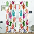 thumbnail image 2 of Coolnut Cute Colorful Monster Thermal Insulated Blackout Grommet Printed Window Curtain - 84x55 in - 100% Polyester 2 Panels, Symmetry, 2 of 6