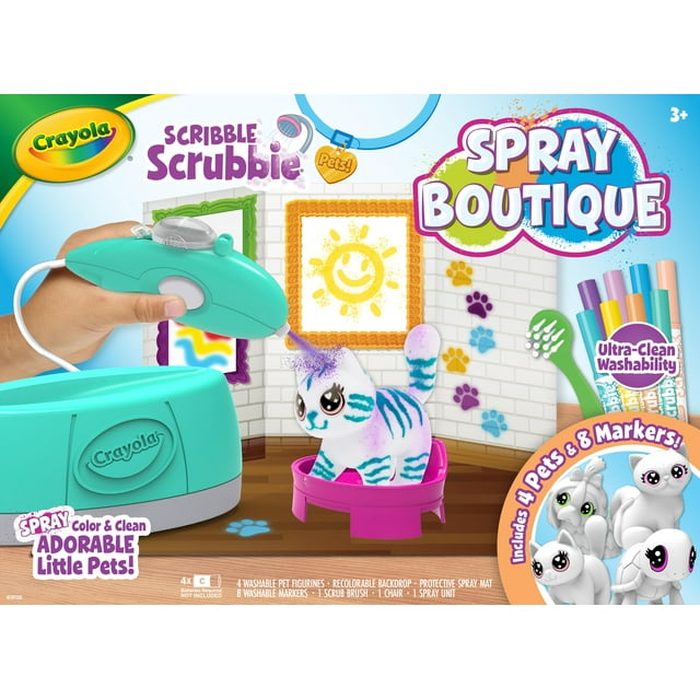 Set de arte con aerógrafo Crayola Scribble Scrubbie Pets de 3 años o más