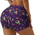thumbnail image 2 of Kdxio Mardi Gras and Donuts Print Workout Shorts for Women Seamless Soft Smooth Gym Yoga Scrunch Active Shorts, 2 of 9