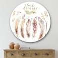 thumbnail image 2 of Designart 'Vital Feathers In Ethnic Boho Style' Bohemian & Eclectic Circle Metal Wall Art 36x36 - Disc of 36, 2 of 5