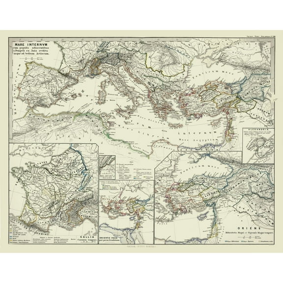 Historic Map - Europe Middle East Turkey - Spruner 1865 - 29.21 x 23 - Vintage Wall Art
