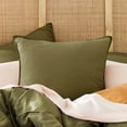 thumbnail image 3 of Pavish Export Duvet Cover Set 100% Washed Cotton Linen Feel Comfortable Lightweight 3 Pcs Solid Moss Olive Twin XL, 3 of 5