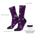 thumbnail image 4 of KLL Purple Snow Flakes Print Cool Socks Men's Women's Crew Socks Funny Crazy Novelty Stockings, 4 of 6