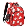 thumbnail image 2 of ALAZA Baseball on Red School Backpack Elementary Bag Bookbag Travel Rucksack, 2 of 6