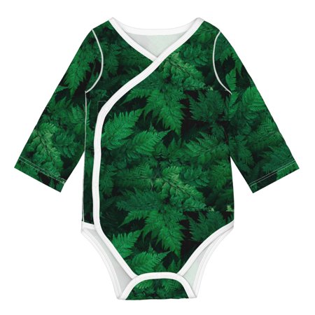 

Matuu Green Leave Fern for Baby Long-Sleeve Bodysuit Soft Cotton Comfortable and Breathable Perfect for Newborns and Infants