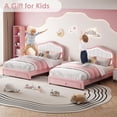 thumbnail image 4 of Eastvita Twin Upholstered Bed Frame Featuring a Smart LED Headboard/Storage Drawer/Suitable for (Girls/Boys)/No Box Spring Needed/Easy to Assemble/Available in Pink/White, 4 of 6