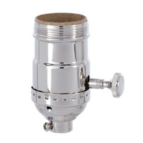 B&P Lamp® Brass Turn Knob Early Electric Style Lamp Socket, Nickel Plated Finish, On/Off Function, Uno Thread Shell
