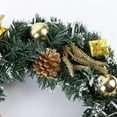 thumbnail image 6 of Artificial Christmas Garland LED Light String Door Hanging Ornaments Pre-decorated with Pine Cones New Year Party Door Decor Christmas Wreath Golden 10 Inches, 6 of 7