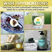 Koala Round Label Stickers 2 In, Printable Waterproof Circle Labels for Inkjet + Laser Printers 60 Labels for Soap, Jars, Canning, Matte Vinyl Sticker Paper