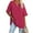 Rose Red, variant on Women's Oversized T Shirts Half Sleeve V Neck Loose Tops Tee