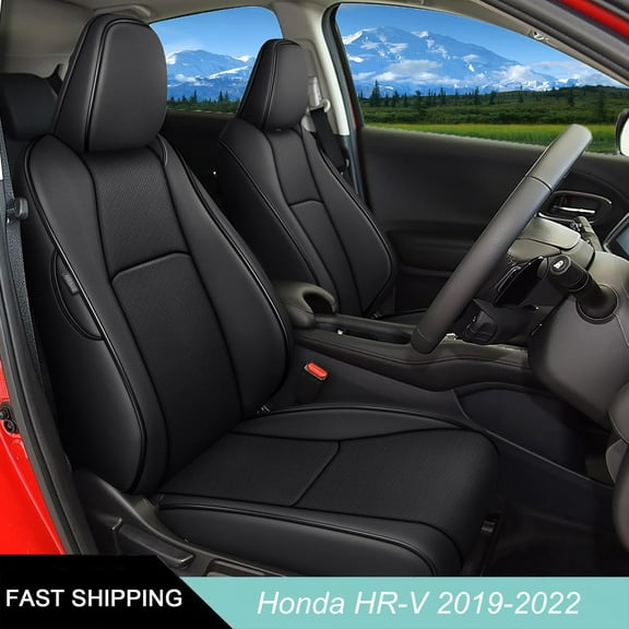 IKABEVEM Custom Seat Covers for Honda HR-V: Sport EX EXL Touring (Not for LX) 2019-2022 Waterproof Anti-Slip Automotive Interior Accessories (Black)