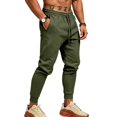 thumbnail image 5 of Men's Tapered Jogger Sweatpants, Drawstring Elastic Waist Outdoor Working Pants, Fall Slim Fit Solid Color Casual Trousers with Pockets Army Green 2XL, 5 of 6