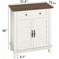 thumbnail image 2 of Ourlova Rustic Storage Cabinet 31.5 in – Adjustable 3-Tier Farmhouse Entryway Organizer with Slatted Doors, Waterproof Design for Kitchen & Dining Room, 2 of 6