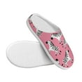 thumbnail image 3 of Fotbe Cute Cartoon Zebra Pattern Women's Fuzzy Curly Fur Memory Foam Loafer Slippers Indoor Outdoor Slippers Winter Home Shoes-37/38, 3 of 7