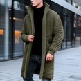 thumbnail image 2 of uikmnh Mens Mid Length Sweater Coat Autumn and Winter Lapel Solid Color Knitted Cardigan, 2 of 5