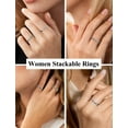 thumbnail image 3 of VESITIM Stackable Ring 925 Sterling Silver X Criss Cross Rings for Women Eternity Band Birthstone Cubic Zirconia for Jewelry Gift Size 9, 3 of 7