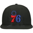 thumbnail image 2 of Men's New Era Black Philadelphia 76ers Blackout Shadow Logo 59FIFTY Fitted Hat, 2 of 5