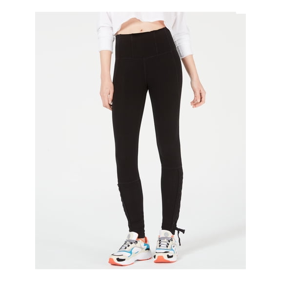FREE PEOPLE Womens Black Eyelet Tie Skinny Pants S