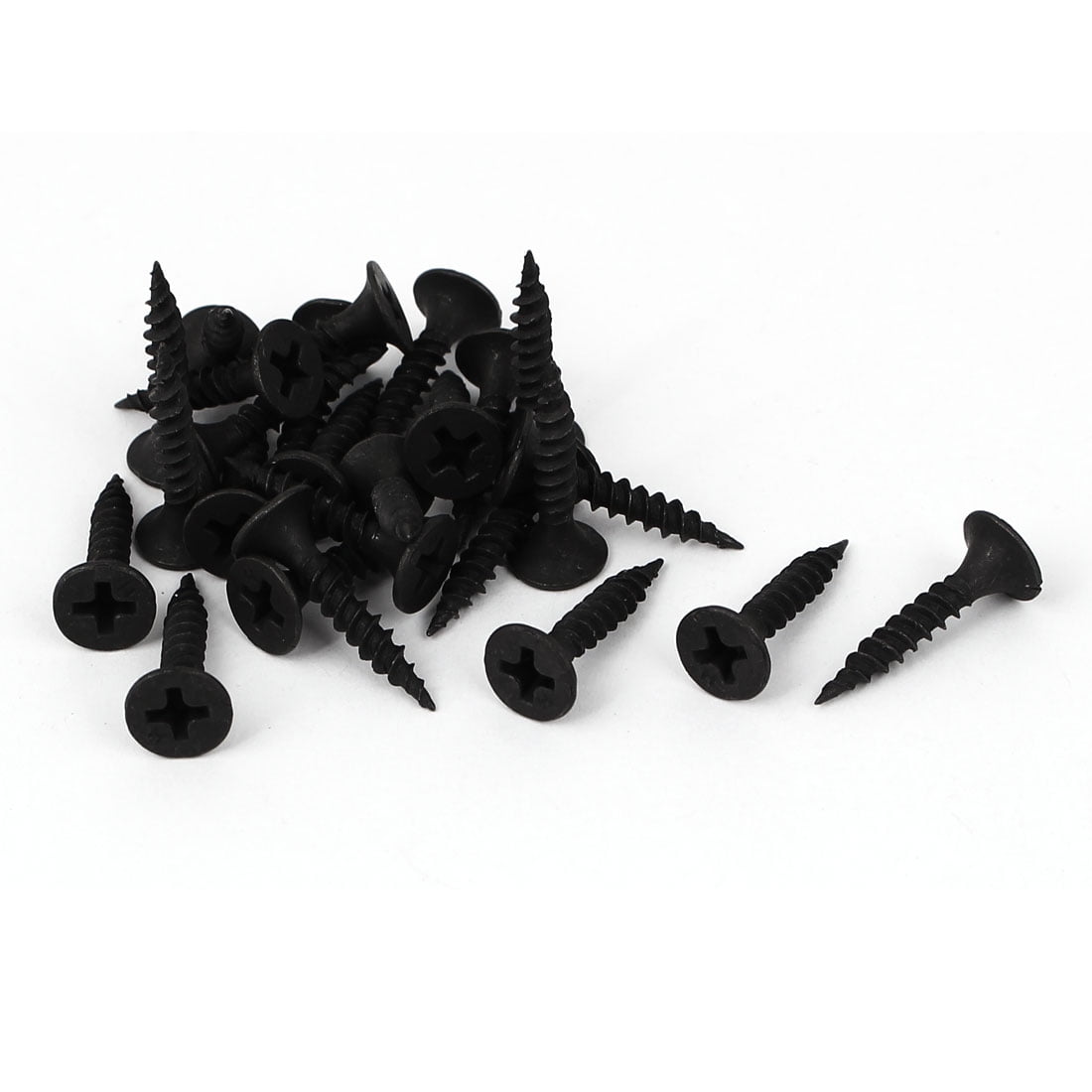 Uxcell M3.5x20mm Zinc Plated Flat Head Self Tapping Screws Black (25