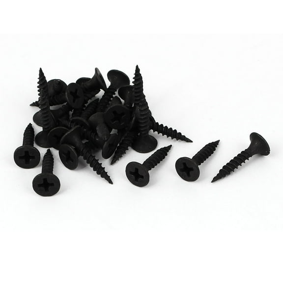 Uxcell M3.5x20mm Zinc Plated Flat Head Self Tapping Screws Black (25-pack)