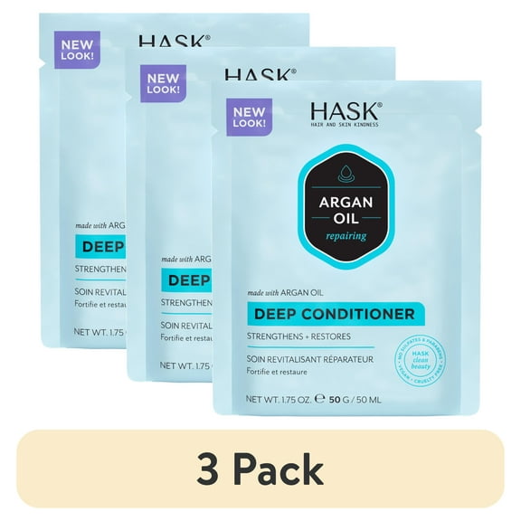 (3 pack) HASK Argan Oil Repairing Deep Conditioner, 1.75 oz