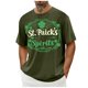 thumbnail image 1 of El Día de San Patricio de los Hombres de Manga Corta Casual Cuello Tripulación Impreso Top, Camiseta de Moda para la Fiesta Y Diario, 1 of 8