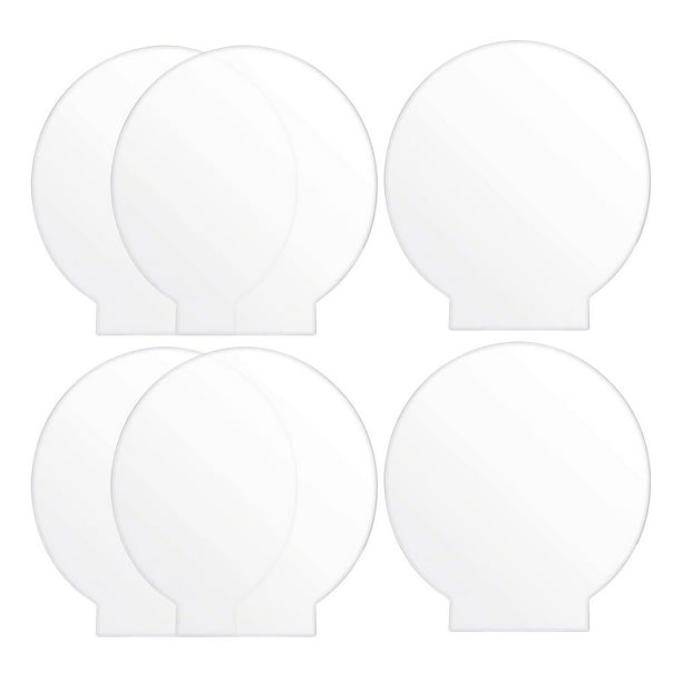 6 láminas acrílicas para base de luz, lámina de vidrio fundido transparente, 0,08" Redondo