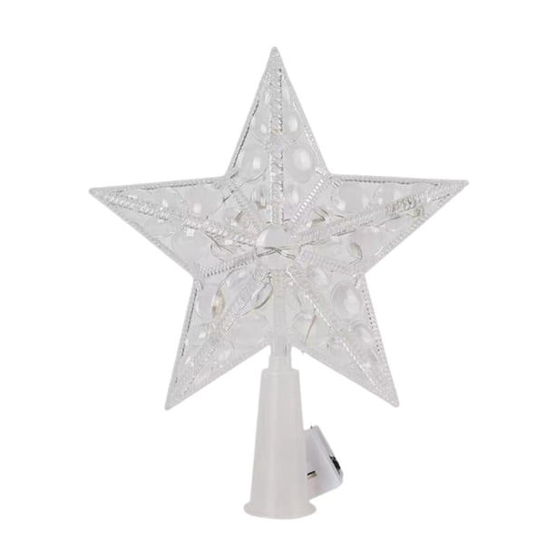 Ruifaya Estrella para la parte superior del árbol de Navidad, luz blanca cálida para la decoración del árbol de Navidad, copa iluminada para la decoración del árbol de Navidad en el hogar, estrella