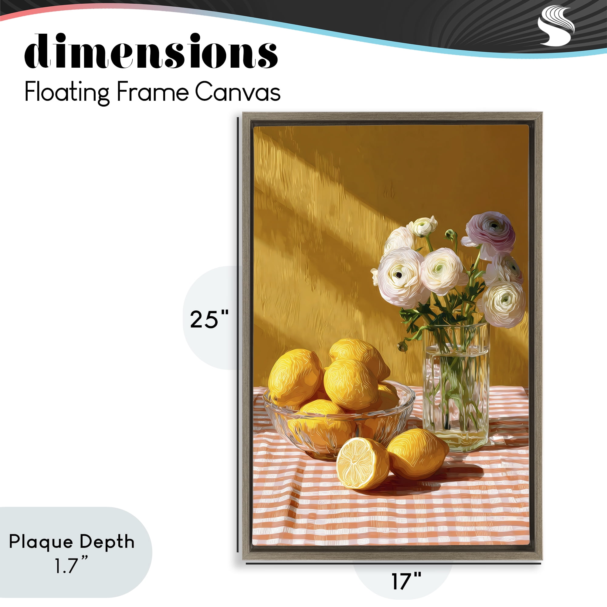 Stupell Industries Lemony Breakfast Arrangement Brown Framed Floater Canvas Wall Art, design by Petal Prints Design