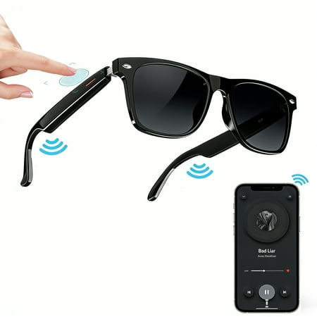 smart glasses,polarized sunglasses with bluetooth speaker,clear call,remote control for taking photos,outdoor uv protection,voice assistant and voice control