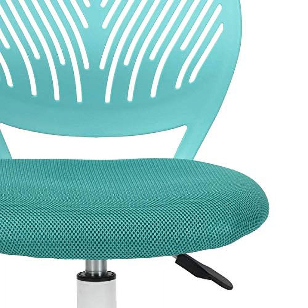 Greenforest Office Task Desk Chair Adjustable Mid Back Home Children Study Chair, Turquoise - image 3 of 3