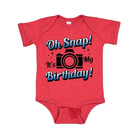 

Inktastic Oh Snap Its My Birthday with Camera and Sparkles Gift Baby Boy or Baby Girl Bodysuit