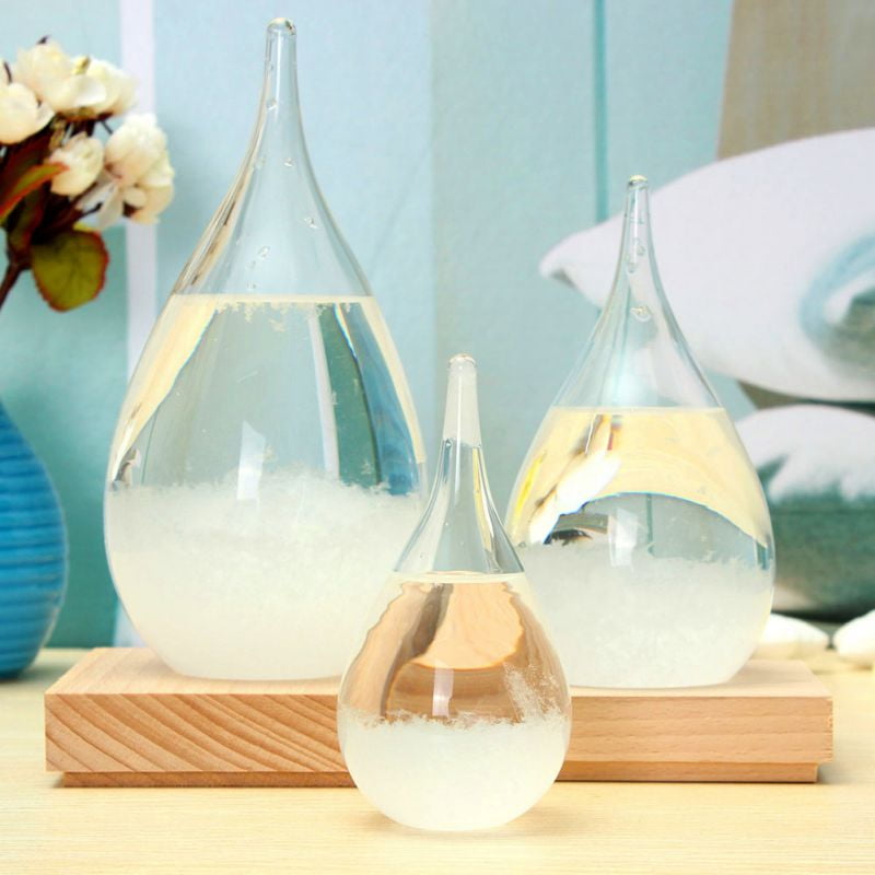 S/M Details about   Storm Glass Bottle Weather Forecast Predictor Water Drop Home Decoration 