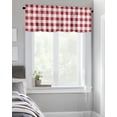 thumbnail image 4 of Farmhouse Valances Curtain for Kitchen Cafe, Modern Red White Buffalo Plaid Window Valance Short Curtains 54"x 18" Rod Pocket Windows Treatment Drape for Living Room Bedroom Pastoral Checker, 4 of 6