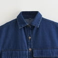 thumbnail image 2 of SWSMCLT Women's Crop Vest Dnim Shirt Soft Winter Sleeveless Top Tank Top Jean Vest Fall Button Cute Slimming Spring Loose Pocket Dark Blue Medium, 2 of 5