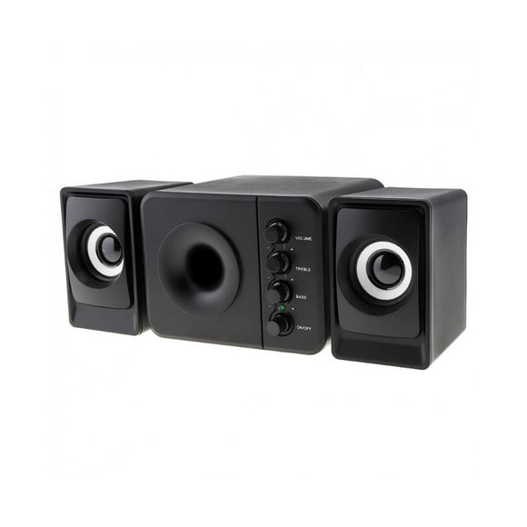USB 2.1 Subwoofer Desktop Speaker with 3.5mm Audio Plug for PC Laptop Cellphone-Black