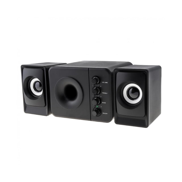 USB 2.1 Subwoofer Desktop Speaker with 3.5mm Audio Plug for PC Laptop Cellphone-Black