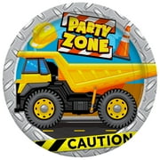 Construction Plates 7in - Construction Party Supplies 16 Count