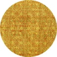 thumbnail image 1 of Ahgly Company Machine Washable Indoor Round Persian Yellow Traditional Area Rugs, 5' Round, 1 of 4