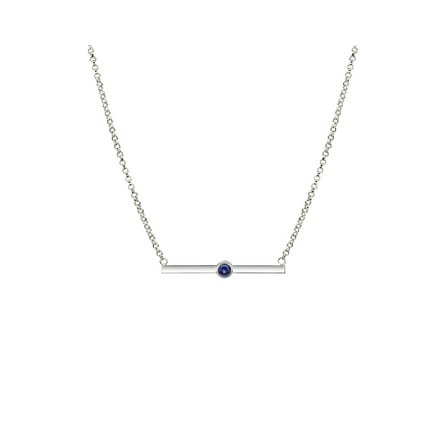 Sterling Silver Horizontal Bar Necklace with Lapis Stone