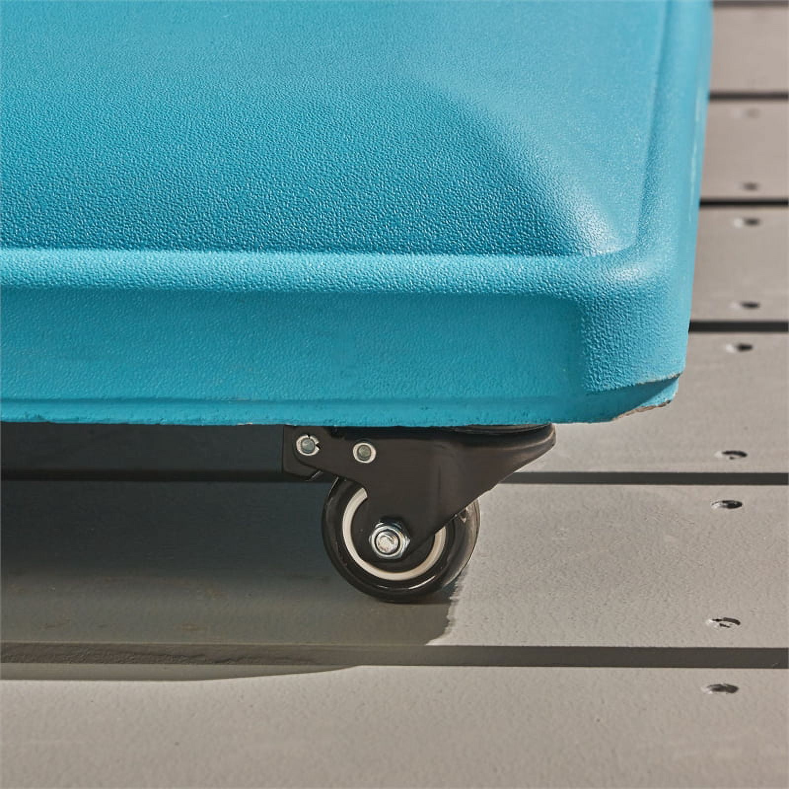Larry Outdoor Concrete Square 80lb Umbrella Base with Steel Umbrella Holder, Teal