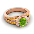 thumbnail image 3 of Diamond-Capitals 2.35 Carat Oval Cut Peridot & Citrine Gemstone Sparkle Wedding Ring for her Solid 18K Rose Gold Size 9.5, 3 of 8