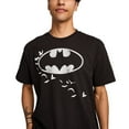 thumbnail image 4 of Batman Bats Logo & Portrait Men's Black Oversized Heavyweight Crew Neck Short Sleeve T-shirt-Medium, 4 of 5