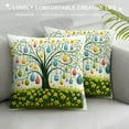 thumbnail image 3 of Nawypu Best Gift For Spring Season's Greetings Happy Easter Beautiful Large Big Color Eggs Tree Rabbit Flowers New Home Office Decorative Throw Pillow Case Cushion Cover Square, 3 of 5