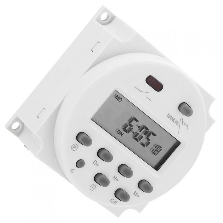 YWBL-WH CN101A Time Switch, Digital DC 12V Mini LCD Microcomputer Control  Power Timer Switch White 2.4 × 2.4 × 1.3 in, Relay: : Tools &  Home Improvement