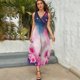 thumbnail image 5 of Vestido De Noche De Lujo Sin Mangas Para Mujer, Ink Wash Flower Vestido De Fiesta, 5 of 5