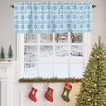 thumbnail image 4 of Valances for Windows Winter Snowflakes Stars Rod Pocket Short Curtain for bathroom living room bedroom Deep Blue Striped 1 Panel 54x18in, 4 of 7